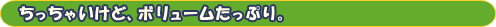 ちっちゃいけど、ボリュームたっぷり。