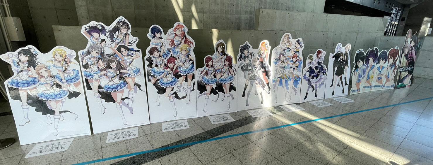 Panels made from collected and recycled used clothing THE IDOLM@STER™& ©Bandai Namco Entertainment Inc.